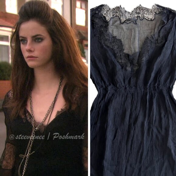 2000s Designer Lace Trim Blouse ASO Effy Stonem